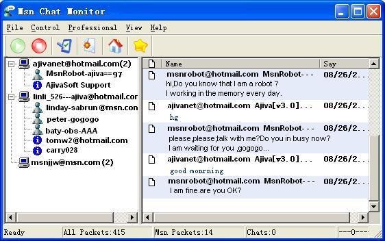 MSN Chat Monitor Screenshot